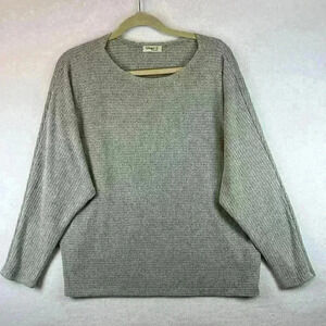 Ginger G Sweater Gray Women’s Large Lightweight Dolman Sleeves Scoop Neck